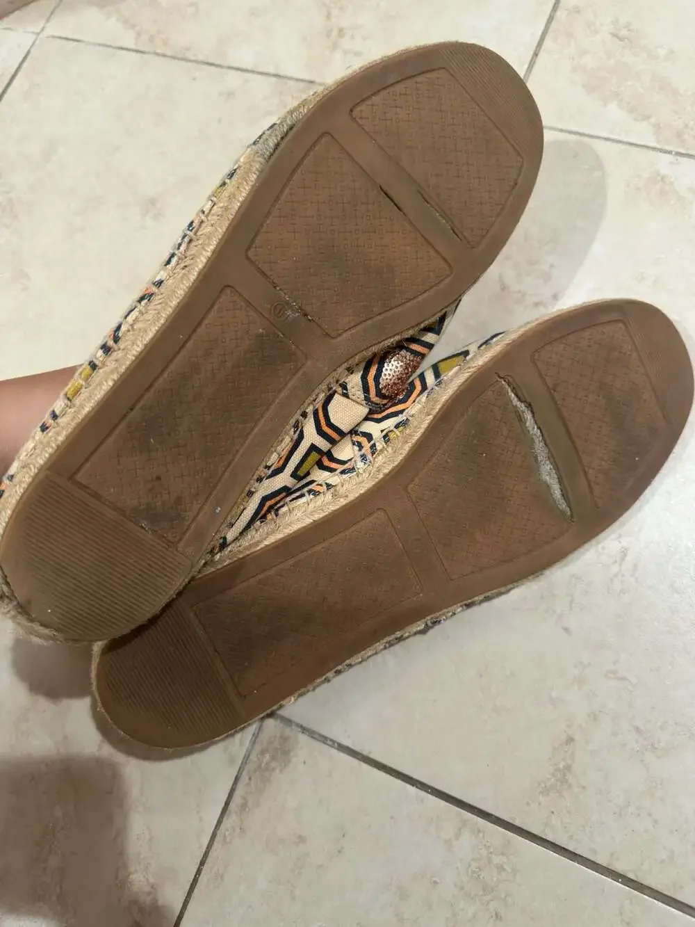 Tory Burch Cecily Geometric Print Sequin Embellished Espadrille Slip-On Flats